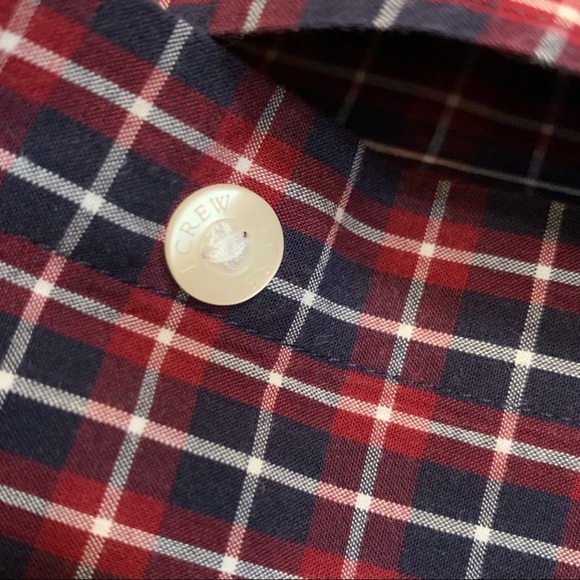 J.Crew Mercantile Mens XL Slim Fit - NWT$59 - Red/Navy Plaid Flex Washed Shirt - Picture 5 of 6